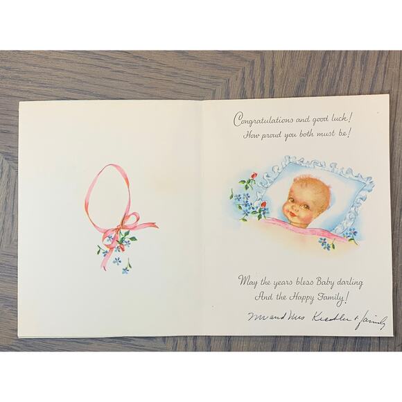 For Baby and the Proud Parents, New Baby with Baby Stuff, Vintage Used - Picture 2 of 4